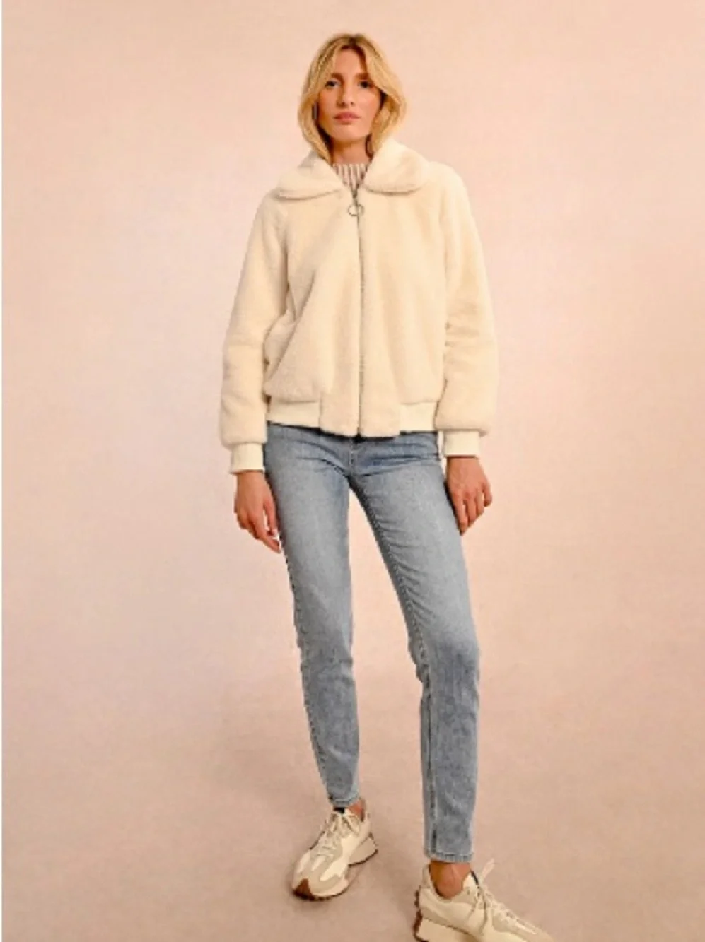 Thread & Supply Cream Faux-Fur Zip Jacket - Picture 4 of 9